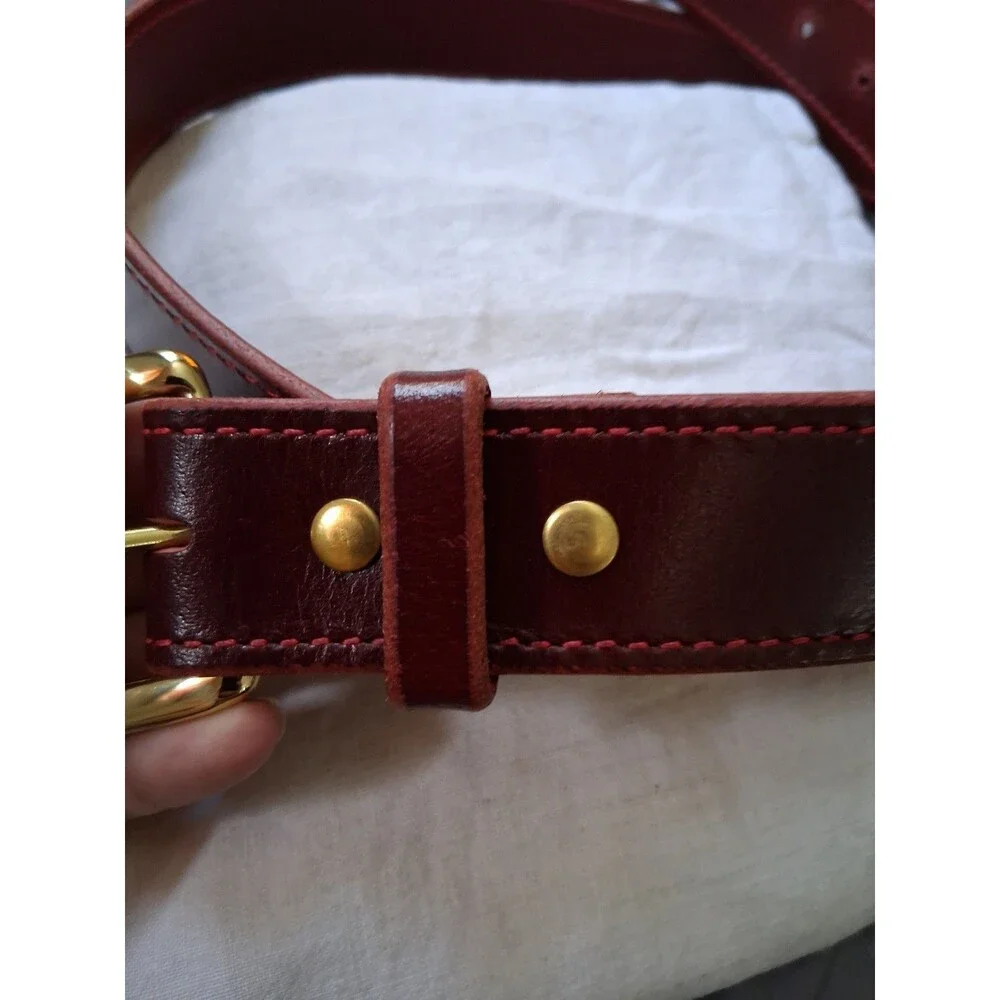 Forrest Hill Amish Made Leather Men's Red  Belt Size 40 1.75in Adjustable Buckle